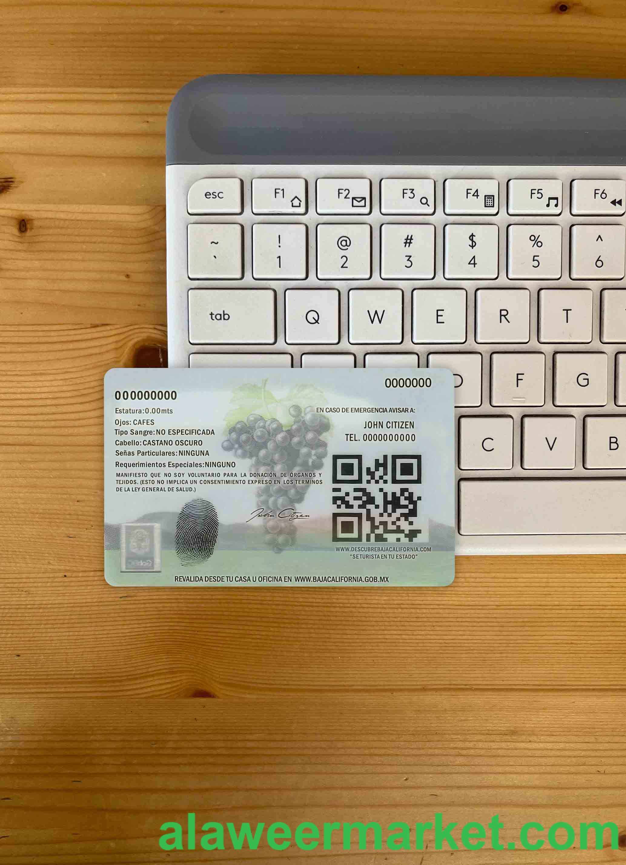 Mexico Baja California driving license photolook BACK